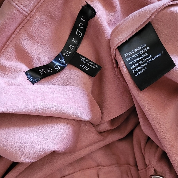Pink Faux-Suede Bat Wing Jacket - Picture 4 of 4